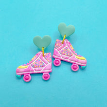 Load image into Gallery viewer, Colourful kawaii rainbow roller skate stud earrings