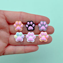 Load image into Gallery viewer, Mini paw print polymer clay stud earrings