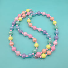 Load image into Gallery viewer, Pastel rainbow and pink beaded necklace