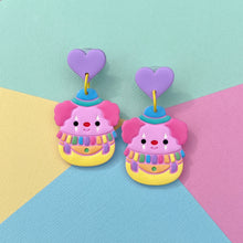 Load image into Gallery viewer, Rainbow squish clown polymer clay stud earrings