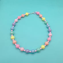 Load image into Gallery viewer, Pastel rainbow and pink beaded necklace