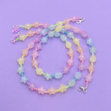 Load image into Gallery viewer, Pastel rainbow star shaped plastic beaded necklace