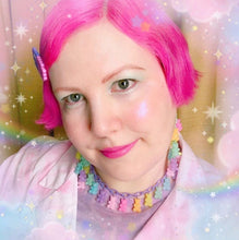 Load image into Gallery viewer, Pastel rainbow resin gummy bear charm necklace