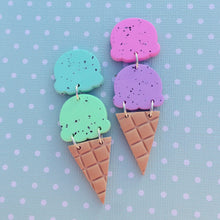 Load image into Gallery viewer, Rainbow double icecream scoop stud earrings