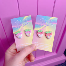 Load image into Gallery viewer, Mini strawberry stud earrings
