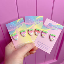 Load image into Gallery viewer, Mini strawberry stud earrings
