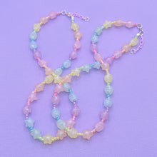 Load image into Gallery viewer, Pastel rainbow star shaped plastic beaded necklace
